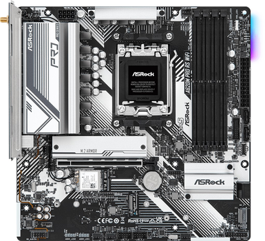 Материнська плата ASRock A620M Pro RS WiFi (AM5, AMD A620, PCI-Ex16)