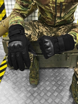 Тактичні/військові рукавички зимові з посиленою накладкою Black/Чорний (51354)