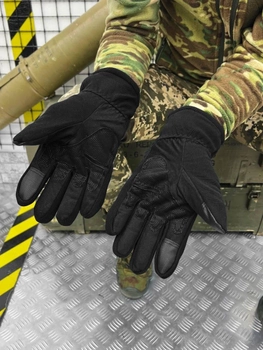Тактичні/військові рукавички зимові з посиленою накладкою Black/Чорний (51354)