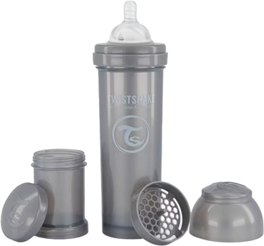 Антиколікова пляшечка Twistshake із силіконовою соскою Pearl Grey 330 мл (7350083123909)