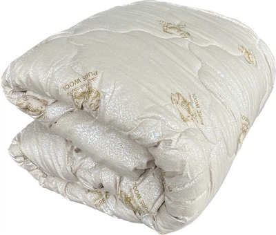 Одеяла из натуральной овечьей шерсти Pure wool ткань микрофибра Premium полуторное 150х210 см.