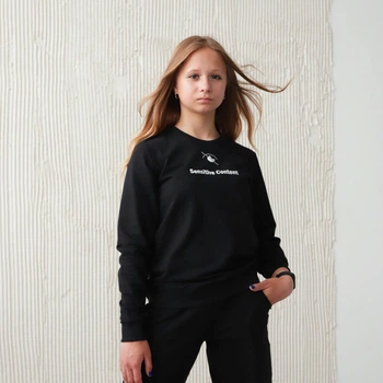 Свитшот подростковый для девочки Gbi Teens Sensitive Черный на рост 140 (13758)