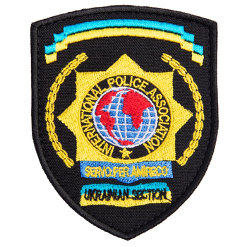 Шеврон нашивка на липучке International Police Association 7х9 см