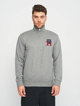 Толстовка на молнии мужская Tommy Hilfiger 11186.2 M Серая с принтом