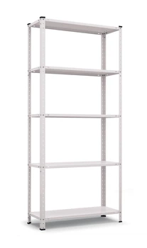 РЕК-2 Стеллаж металлический крашеный с полками из стали,1700х750х300мм,5 полок,35кг/полку,белый