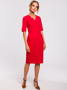 Sukienka ołówkowa damska z rozcięciem Made Of Emotion M455 XL Czerwona (5903068454615)