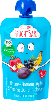 Фруктове пюре Frucht Bar Яблуко, банан, чорна смородина, слива 100 г (4260133238121)