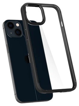 Чохол протиударний Spigen Ultra Hybrid для Iphone 13/14 Matte Black Прозорий ACS03523