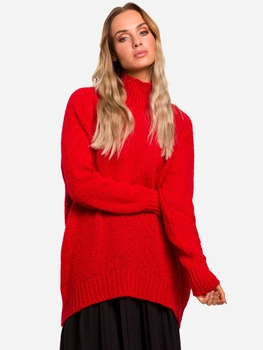 Sweter z golfem damski długi Made Of Emotion M468 L/XL Czerwony (5903068452000)