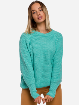 Sweter damski luźny Made Of Emotion M537 L/XL Turkusowy (5903068487149)
