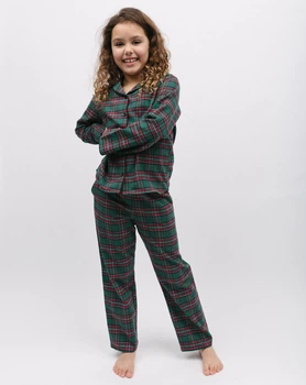 Піжама дитяча унісекс Cyberjammies Whistler 6856 8-9 лет/134 см Зелений у клітку (5051877471382)