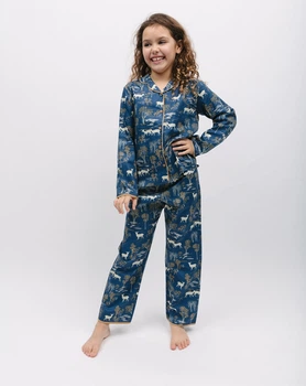Піжама для дівчинки Cyberjammies Fawn 7032 10-11 лет/146 см Синій з принтом (5051877473553)