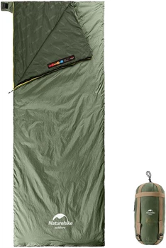 Спальник сверхлегкий Naturehike Summer LW180 NH21MSD09 левый p-p M Светло-зеленый (6927595777930-L)