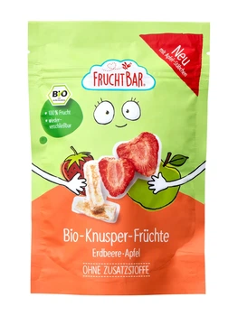 FruchtBar - Органические хрустящие фрукты клубника и яблоко 15 гр