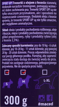 Trenażery dla psów Maced SPORT UP z olejem z łososia 300 g (5907489324298)