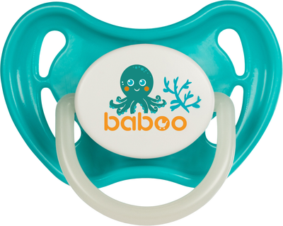 Пустушка Baboo Sea Life Кругла Латексна Бірюзова від народження (5-043)