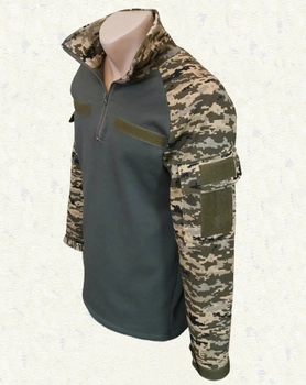 Тактическая сорочка утепленнаая Убакс 100% Хлопок - Хаки+Пиксель р.56