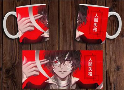 Чашка белая керамическая с принтом аниме "Бродячі пси" Bungou Stray Dogs ABC