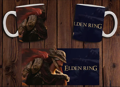 Чашка біла керамічна з принтом "Elden Ring" Елден рінг ABC