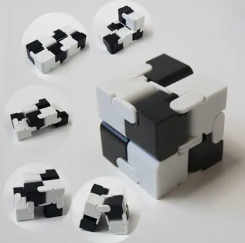 Бесконечный кубик Infinity Cube Антистресс черно-белый