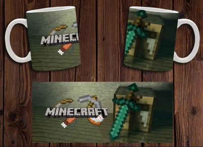 Чашка белая керамическая "Minecraft" Майнкрафт ABC