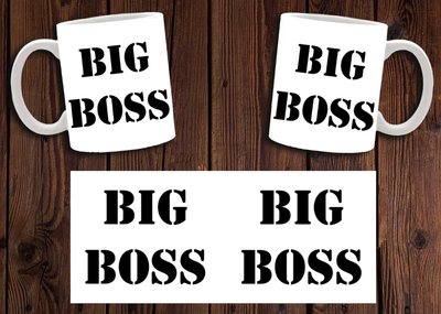 Чашка белая керамическая "Big Boss" Биг Босс ABC