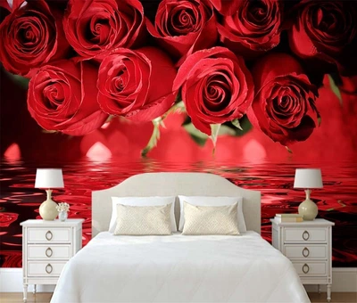 3D Фото Обои PHOTODECOR "Розы красные над водой"
