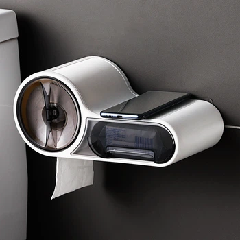 Держатель-бокс для туалетной бумаги Shuangqing SQ-5262 White/Black
