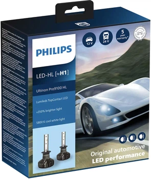 Комплект автоламп Philips LED H4 11258U91 12/24V Ultinon Pro9100 +350% X2 (шт.)