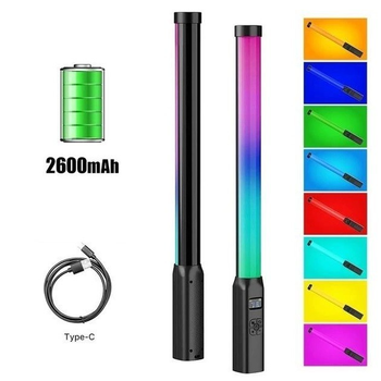 Ручний світлодіодний світильник кольорова лампа меч для фотостудії Stick RGB 50см, CRI 95+, 2500-9000К з можливістю кріплення на штатив