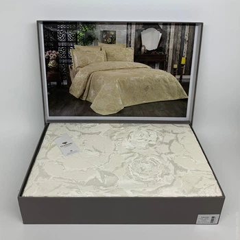 Покривало Diamond 230*260+2 наволочки 50*70 жакард біле