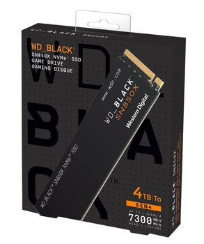 SSD накопитель Western Digital WD Black SN850X 4TB (WDS400T2X0E), NEW 2023, (up to 7300/6600 MB/s), Совместим с Playstation 5