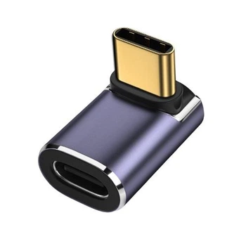 Угловой OTG Адаптер SUNROZ переходник USB Type-C M/F (USB 4.0, 40Gbps) Metal Style-5 (A-48585)