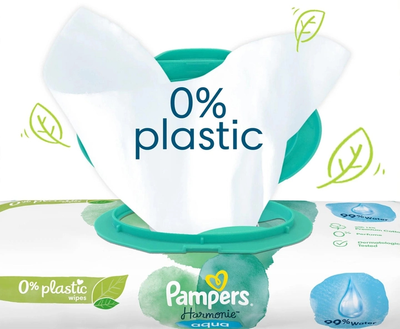 Набір Вологі серветки Pampers Harmonie Aqua Baby Wipes 24 x 48 шт (8006540811276)
