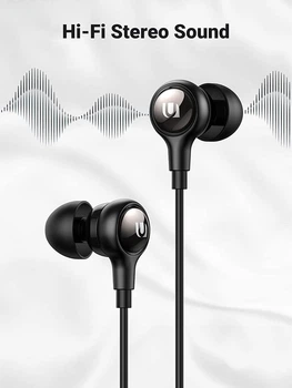 Проводные наушники-вкладыши Type C UGREEN HiTune с регулятором громкости и микрофоном Black