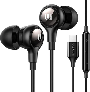 Проводные наушники-вкладыши Type C UGREEN HiTune с регулятором громкости и микрофоном Black (EP103)