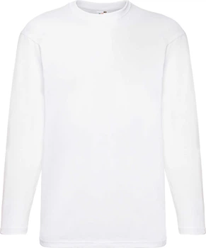 Футболка з довгим рукавом Fruit of the Loom Valueweight Long Sleeve Білий XL