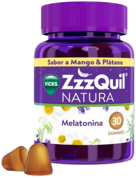 Suplement diety Vicks Zzzquil Natura Melatonin Mango&Banana Flavour 30 Units (8006540795521)