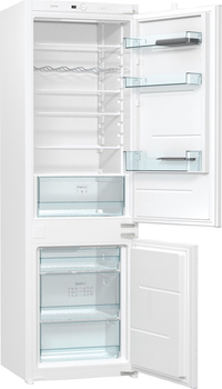 Встраиваемый холодильник Gorenje с мороз. камерой , 177х55х54см, 2 дв.,180(68)л, А++, NF+, Зона св-ти, Внутр.дисплей, белый (NRKI4182A1)