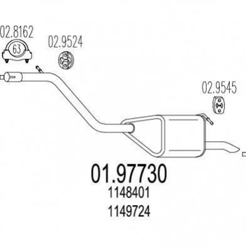 Глушитель MTS 0197730 Ford Mondeo 1380914, 1213483, 1149724