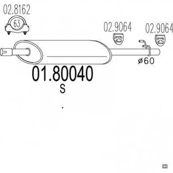 Глушник середній MTS 0180040 Mercedes Sprinter