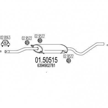 Глушитель средний MTS 0150515 Mercedes Vito 6394902781