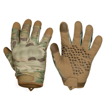 Тактичні захисні рукавички універсальні польові рукавиці для силових структур CAMOTEC 7221(XL) Мультикам (OPT-7751)