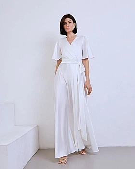 Вечернее длинное платье FashionYouWant XXL белый 43372389