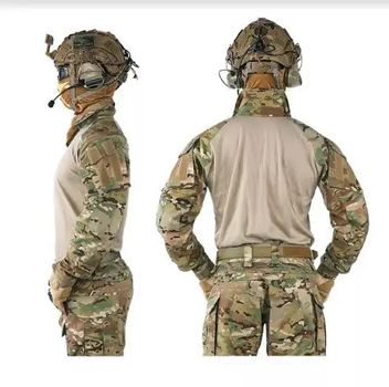 Тактическая армейский рубашка UBAKS ВСУ Multicam ripstop мультикам убакс спандекс с налокотниками р. 5XL