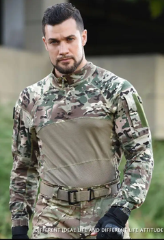 Тактичний демісезонний військовий костюм форма Han Wild сорочка з довгим рукавом, штани+наколінники р.3XL