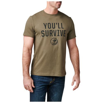 Футболка 5.11 Tactical с рисунком You'll Survive Tee (Ranger Green) 2XL