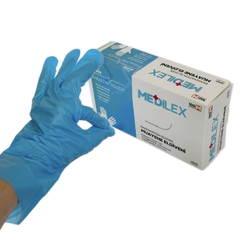 Медицинские перчатки Medilex,TPE, голубой, М, 100 шт Reflex