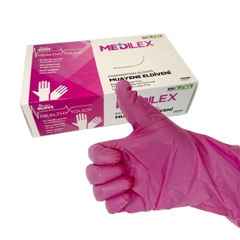 Медицинские перчатки Medilex,TPE, розовые,L/XL, 100 шт Reflex