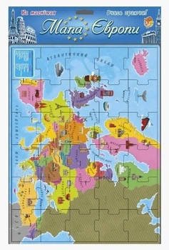 Игра на магнитах "Карта Европы", детские магниты, плакат 30*40 см "ARTOS Games" Украина (1298)